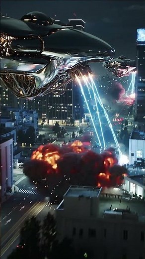 WAR OF THE WORLDS! 👽 Tripods Attack City with Blue Lasers | AI Sci-Fi Short