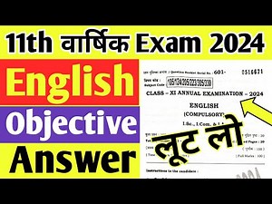 class 11th English annual exam objective answer key 2024/english 11th annual test exam objective ans