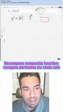 Decompose composite function; compute derivative via chain rule #calculus #maths
