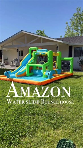 Inflatable Bounce House, 10 in 1 Double Water Slide Bounce