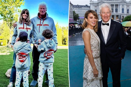 Richard Gere, 75, shares rare picture with his two young sons and wife Alejandra