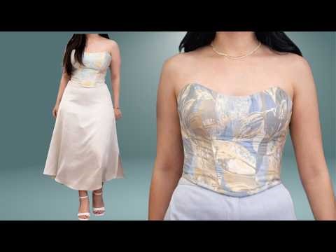 How to Sew a Jacquard Corset Top | Step-by-Step (For Beginners)