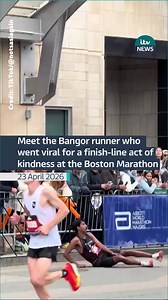 Seconds from the Boston Marathon finish line, Northern Ireland runner Aaron Beggs chose kindness over the clock. After nearly three hours of racing, the Bangor man sacrificed a personal best to help an exhausted competitor off the pavement with the help of another runner, Robson De Oliveira. Their efforts helped the unwell runner to finish his journey, and qualify for Boston Marathon 2027. #bostonmarathon
