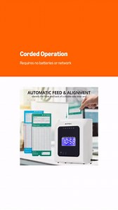 OFFNOVA Thermal Time Clock for Employees Small Business, No Ink Ribbons or Network Needed, in/Out Time Attendance Machine with 50 Time Cards
