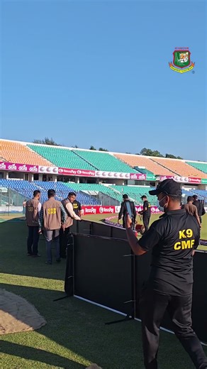 🛡️🐶 K9 patrols and security checks underway at BSSFLMRCS — all set for a safe T20I opener.