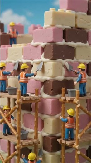 Mini Candy Castle Construction 🍭🏰 | Tiny Builders Create a Magical Sweet Castle! |
