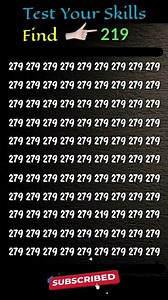10 seconds challenge | Find 219 | Eye Sight Test