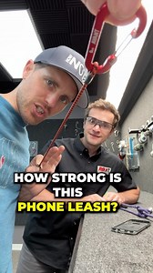 824K views · 1.9K reactions | How strong does a phone leash need to be? Turns out, not very when it stretches so much that our hydraulic piston runs out of throw. They held up surprisingly well in our drop test too. Looks like it would still hold your phone if you took a 20 foot whipper while filming.... while leading? I don’t know why you’d be doing that but it sure is super stretchy enough. Check them out at hownot2.com/phoneleash | How NOT 2 | Facebook