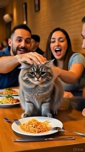 Mischievous Cat Steals Dinner #MischievousCat #FoodThief #CatComedy #FunnyCat #shorts