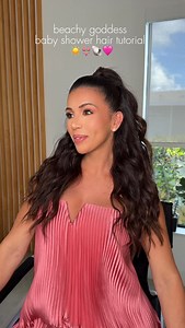 baby shower beachy hair tutorial 🩷🐚 using @langehair Le Volume, VersaWaver, Le Pirouette, and Hold-All | Ainsley Rodriguez