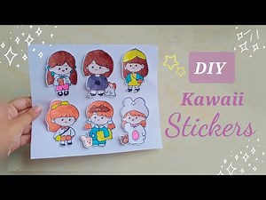 Handmade cute kawaii stickers/DIY Sticker/Handmade kawaii sticker/Tonni art & craft sticker tutorial