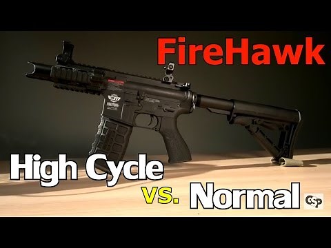 G&G FIREHAWK High Cycle VS Normal Airsoft Review (4k/DE)