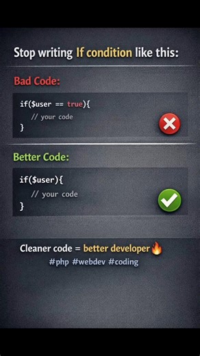 | Stop Writing If condition like this | #php #coding #shortvideo
