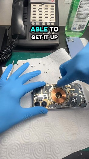 iPhone back glass repairs can be challenging, good thing I have very steady hands, it can be very tedious to do correctly. It’s really tedious to not lose any magnets 鱗 during the repair process. I use a chisel tip craft #phonerepair #backglassreplacement #techtok #learnontiktok | jacobrosstech | Facebook