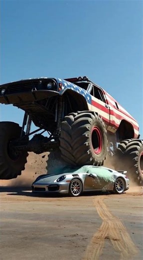 Monster Truck vs Porsche 911 – Who Survives? 😳 | IRON DRIVE