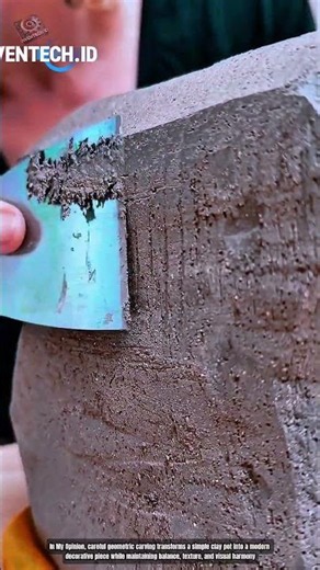Geometric Clay Carving : How Simple Cuts Create Modern Pottery