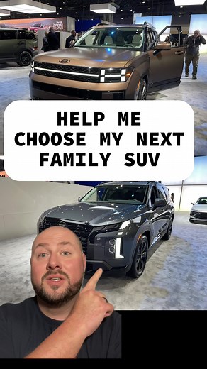I’m buying one of these two SUVs. Which should it be? #hyundai #hyundaisantafe #hyundaipalisade #SUV