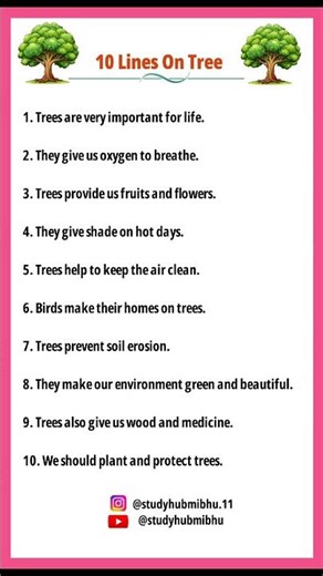 10 Lines on Trees | Easy & Short Essay 🌳