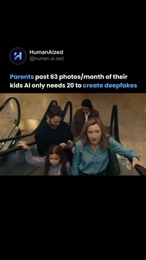HumanAIzed | AI & Tech | This is the most powerful AI awareness video yet 💔 Parents now share an average of 63 photos of their children every month. Here’s what... | Instagram