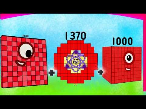 Giant Numberblocks Addition / Adding Three Numbers/ Learn To Count/ Big Numbers