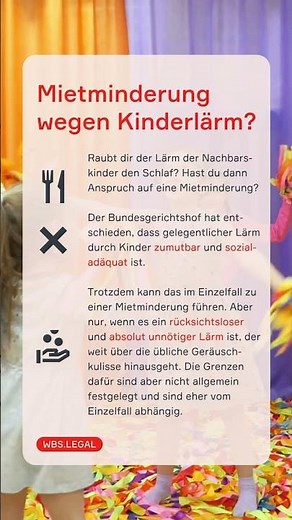 Sind die lauten Nachbarskinder ein Grund für eine Mietminderung? | WBS.LEGAL #shorts
