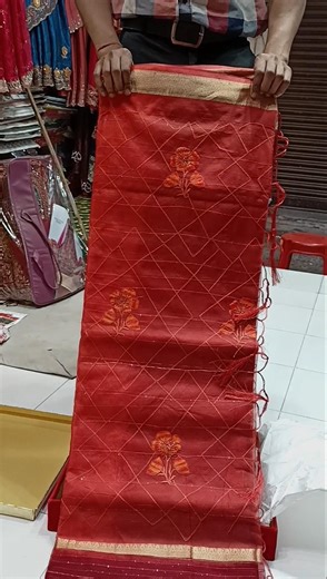 A very beautiful pure Tissue silk saree in Orange Colour 🧡✨#trending #saree#shopping #shorts