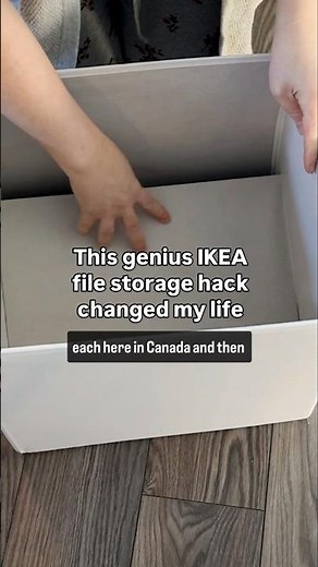 Genius IKEA hack to keep your paperwork files tidy & hidden! ✨ #IKEAOrganization #IKEAHack