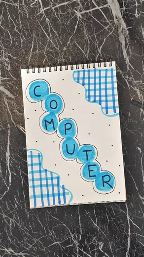Computer Notes Aesthetic 💙✨Easy Computer Notebook Design 💻 #shorts #computer #ytshorts