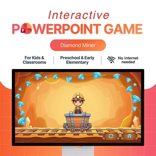 Diamond Miner Powerpoint Game | Interactive Question Game | Editable Classroom Review Activity for Kids - Etsy