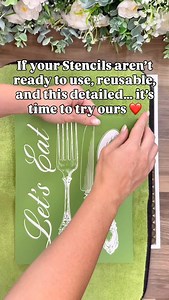There’s nothing like creating with products that make the process simple and beautiful. ✨ If your Stencils aren’t ready to use, reusable, and this detailed… it’s time to try ours ❤️ Comment EAT to shop this design and all of our gorgeous Stencils. Curious about earning with Magnolia Design Co.? Comment INFO to learn how to become an Affiliate or Creator and start sharing what you love! #ReusableStencils #DIYCrafts #CraftingCommunity #FaithAndCreativity #DIYHomeDecor #MagnoliaDesignCo #CraftyInsp