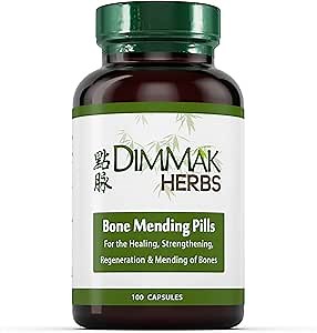 Dimmak Herbs Bone Mending Pills- Rapid Fracture & Broken Bone Healing Supplement- Advanced TCM Formula with Drynaria- Stress Fracture & Osteoblast Support- Organic, Vegan- 500mg 100 Capsules