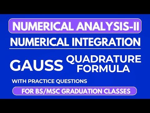 Guass Quadrature Formula in Numerical Integration for two points in Numerical Analysis 2