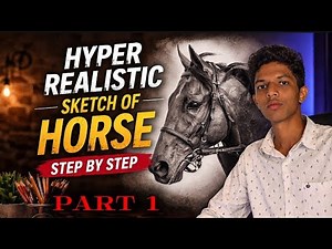 Hyper Realistic Horse Sketch | Step by Step 🐎 Drawing | Part 1 🎨🖌