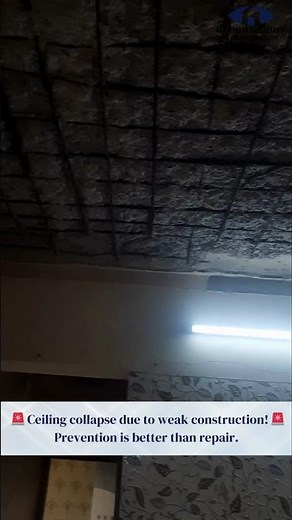 celling collapse due to weak construction | structural Auditor #structuralaudit #buildingmaterials