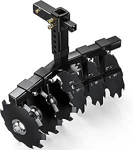 YITAMOTOR 28" Width Disc Plow Harrow with Universal 2" Receiver Mount for ATV UTV Black