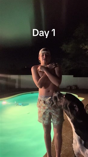 Low key not even cold #pool #cold #day1 #polarplunge #first