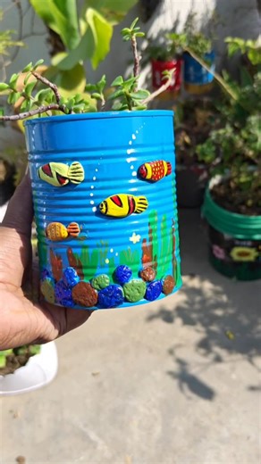 GrowWithGrace | DIY Super Cute Ocean Theme Planter #diygarden #craft #art #trendingreels #reelsinstagram #reelkrofeelkro #reelitfeelit #shareifyourelate | Instagram
