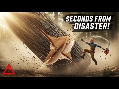 TOP 10 Most Dangerous Biggest Tree Felling Cutting Down with Chainsaw