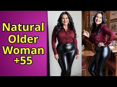 Leather Pants and Burgundy Blouses for Older Women Over 55 - Fashion Tips