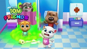 197K views · 2.6K reactions | WOAH! 勞 Talking Tom and his friends have the CRAZIEST toilet in their new house!  Download the game now and see for yourself!  https://o7n.co/mttf123 | Talking Angela | Facebook