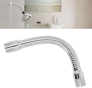 Topyond Adjustable Shower Head Extension Arm, 7.75in Rotating Swiveling Shower Head with Flange, Comfortable Shower Faucet Hose, Bathroom Spa Use