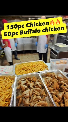 Hook fish & chicken on Instagram: "150pc chicken 🍗🔥🔥 50Pc Flavored Chicken 🪽🔥🔥 2 Pan Fries 🍟🔥🔥 50Pc buffalo chicken $39.99 150pc chicken $179.99 #Reels #pov #explorepage✨ #Foodreels #chicken #wings #Hooks #foodie #food"