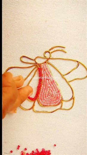 ✨Latest Aari Work Butterfly Design 🦋| Hand Embroidery for Beginners #trending #art #youtubeshorts