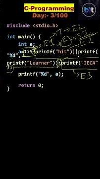Output "JECA4" কেন? 🤯 | printf() inside ternary operator | C Challenge (3/100) #shorts