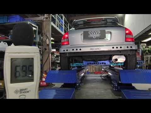 雷力 HONDA 1999 CIVIC 6代 K8 3D 中段(他牌)上消音桶φ60x700L. 比賽車版單桶單出超跑尾段-尾飾白鐵管.已是他牌4-2-1頭段 | THUNDER
