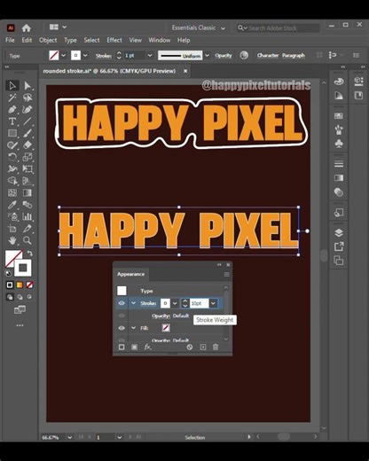 Easy Outline Text Design Trick (Illustrator Tutorial) #youtubeshorts #ytshorts #youtubeshorts