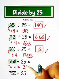 Math Trick || Divide by 25‼️ #Math #mathteachergon #mathhacks #mathtricks #division #mathdrill | Math Tutorials