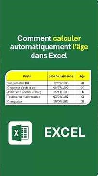 comment calculer âge automatiquement sur Excel