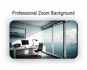 Sea View Office | Zoom Virtual Backgrounds | Microsoft Teams | Facebook | Wallpaper | Google Meet | Backdrop | Water View | Beach Ocean View - Etsy