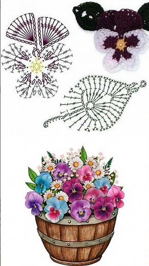 🌸 Ultimate Crochet Pansy Flower Diagram Compilation | Beautiful Motifs to Try Today!